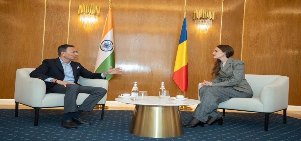 Honorable Minister of State Mr. Jitin Prasada met H.E. Ms. Oana-Silvia Țoiu, Minister of Foreign Affairs of Romania